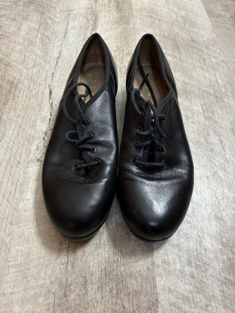 Capezio Gold Series Black Leather Tap Shoes - 7.5W